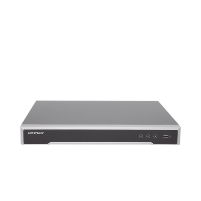 NVR 12 Megapixel (4K) / 16 canales / 16 Puertos PoE+ / Soporta Cámaras con AcuSense / H.265+ / Hik-Connect / Switch PoE 300 mts / 2 Bahías de Disco Duro / HDMI en 4K / Soporta POS