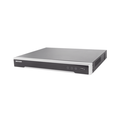 NVR 8 Megapixel (4K) / 32 canales / 16 Puertos PoE+ / Soporta Cámaras con AcuSense / Hik-Connect / 2 Bahías de Disco Duro / Swtich PoE 300 mts / HDMI en 4K