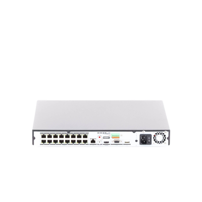 NVR 12 Megapixel (4K) / 32 canales IP / 16 Puertos PoE+ / Recocimiento Facial / AcuSense (Evita Falsas Alarmas) / 2 Bahías de Disco Duro / HDMI en 4K / Alarmas I/O / 300 Metros PoE Modo Extendido