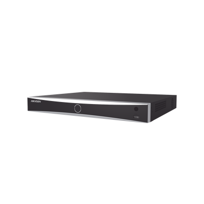 NVR 12 Megapixel (4K) / 32 canales IP / 16 Puertos PoE+ / Recocimiento Facial / AcuSense (Evita Falsas Alarmas) / 2 Bahías de Disco Duro / HDMI en 4K / Alarmas I/O / 300 Metros PoE Modo Extendido