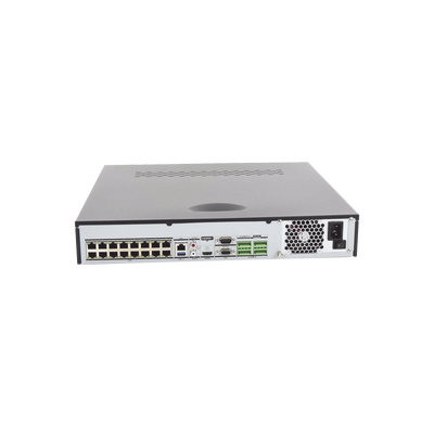 NVR 12 Megapixel (4K) / 16 canales IP / 16 Puertos PoE / Soporta Cámaras con AcuSense / 4 Bahías de Disco Duro / Switch PoE / HDMI en 4K