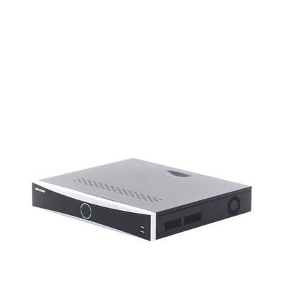 NVR 12 Megapixel (4K) / 16 canales IP / 16 Puertos PoE+ / AcuSense (Evita Falsas Alarmas) / Reconocimiento Facial / 4 Bahías de Disco Duro / Switch PoE 300 mts  / HDMI en 4K / Alarmas I/O