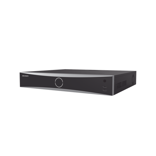 NVR 12 Megapixel (4K) / 16 canales IP / 16 Puertos PoE+ / AcuSense (Evita Falsas Alarmas) / Reconocimiento Facial / 4 Bahías de Disco Duro / Switch PoE 300 mts  / HDMI en 4K / Alarmas I/O