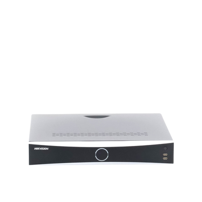 NVR 12 Megapixel (4K) / 32 canales IP / 16 Puertos PoE+ / Reconocimiento Facial / AcuSense (Evita Falsas Alarmas) / 4 Bahías de Disco Duro / Switch PoE 300 mts / HDMI en 4K / Alarmas I/O