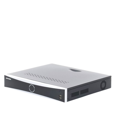 NVR 12 Megapixel (4K) / 32 canales IP / 16 Puertos PoE+ / Reconocimiento Facial / AcuSense (Evita Falsas Alarmas) / 4 Bahías de Disco Duro / Switch PoE 300 mts / HDMI en 4K / Alarmas I/O