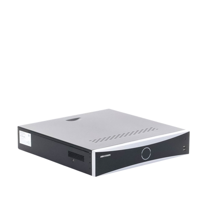 NVR 12 Megapixel (4K) / 32 Canales IP / Reconocimiento Facial / AcuSense (Evita Falsas Alarmas) / 8 Bahías de Disco Duro /  2 HDMI en 4K / Alarmas I/O