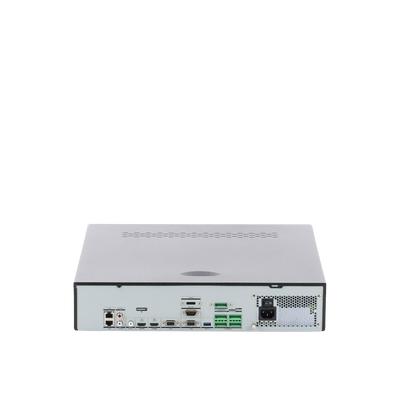 NVR 12 Megapixel (4K) / 32 Canales IP / Reconocimiento Facial / AcuSense (Evita Falsas Alarmas) / 8 Bahías de Disco Duro /  2 HDMI en 4K / Alarmas I/O