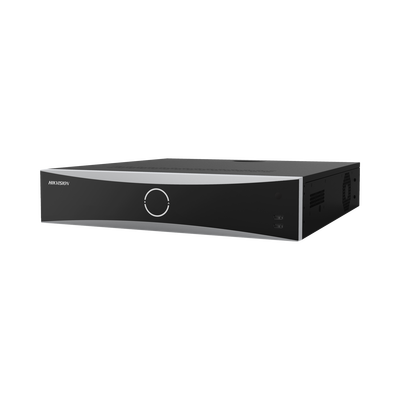 NVR 12 Megapixel (4K) / 32 Canales IP / Reconocimiento Facial / AcuSense (Evita Falsas Alarmas) / 8 Bahías de Disco Duro /  2 HDMI en 4K / Alarmas I/O