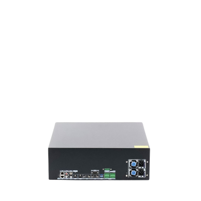 [Doble Poder de Decodificación] NVR 32 Megapixel (8K) / 128 Canales IP / AcuSense / ANPR / Conteo de Personas / 16 Bahías de Disco Duro / 2 Tarjetas de Red / Soporta RAID con Hot Swap / 2 HDMI en 8K / POS / Alarmas I/O / Fuente Redundante