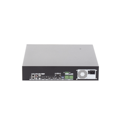 [Doble Poder de Decodificación] NVR 32 Megapixel (8K) / 32 Canales IP / AcuSense / ANPR / Conteo de Personas / Heat Map / 8 Bahías de Disco Duro / 2 Tarjetas de Red / Soporta RAID con Hot Swap / 2 HDMI en 8K / Soporta POS / Alarmas I/O / ACU