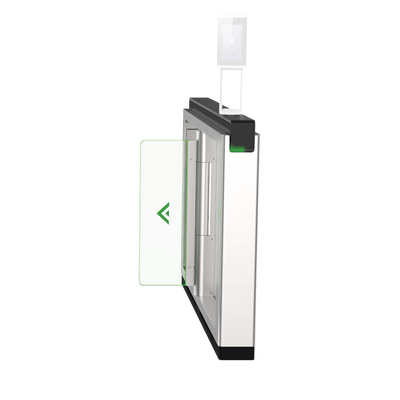 Torniquete de Apertura para Lado Derecho / Metal / Con 12 Pares de Detectores IR / Soporta Terminal de Reconocimiento Facial