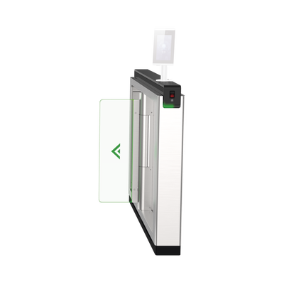 Torniquete de Apertura para Lado Derecho / Metal / Con 12 Pares de Detectores IR / Soporta Terminal de Reconocimiento Facial