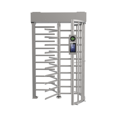 Torniquete SENCILLO (1 Carril) de Cuerpo Completo Bidireccional / Exterior /  Acero Inoxidable SUS304 / 30 Personas por Minuto / Compatible con Reconocimiento Facial (Terminal no Incluida)