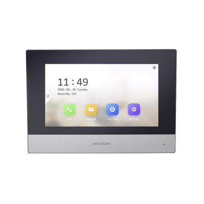 Monitor IP WiFi Touch Screen 7" para Videoportero IP  / Vídeo en Vivo / PoE Estándar / Apertura Remota / Llamada Entre Monitores / Audio de dos vías / Policarbonato