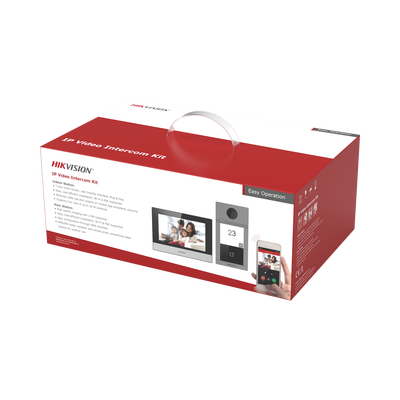 Kit de Videoportero IP (Frente de Calle + Monitor + Memoria MicroSD) / Llamada y Apertura Remota desde App Hik-Connect / Soporta 2 Puertas / Apertura con Tarjeta MIFARE