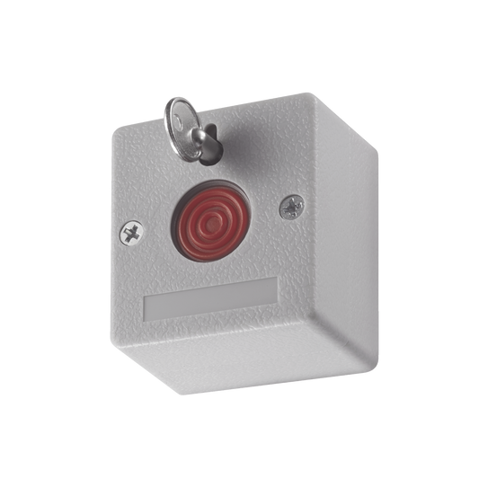Botón de Pánico Cableado / Compatible con Cualquier Panel de Alarma / LLave de Seguridad / NA/NC / Material Retardante al Fuego (ABS)
