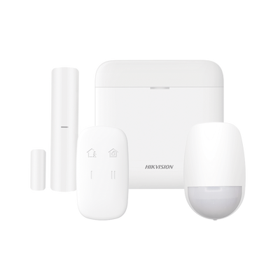 (AX PRO) KIT de Alarma AX PRO / Incluye: 1 Hub con bateria de respaldo / 1 Sensor PIR / 1 Contacto Magnético / 1 Control Remoto / WiFi / Compatible con Hik-Connect P2P