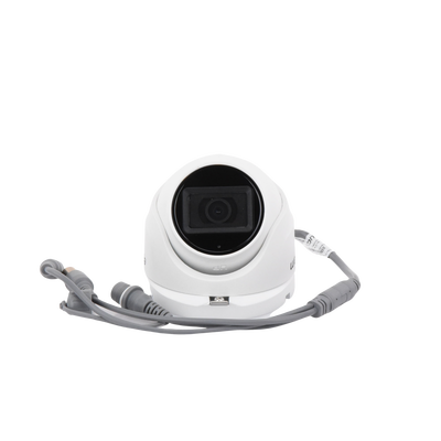 AUDIO POR COAXITRON / Domo TURBOHD 2 Megapixel (1080p) / Gran Angular 106° / Lente 2.8 mm / 20 mts IR EXIR / Exterior IP66 / 4 Tecnologías / dWDR / Metal