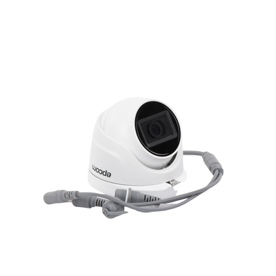 AUDIO POR COAXITRON / Domo TURBOHD 2 Megapixel (1080p) / Gran Angular 106° / Lente 2.8 mm / 20 mts IR EXIR / Exterior IP66 / 4 Tecnologías / dWDR / Metal