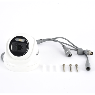 Turret TURBOHD 2 Megapíxel (1080p) / Imagen a color 24/7 / Lente 2.8 mm / Policarbonato / Luz Blanca 20 mts / Interior / Microfono Integrado / TVI-AHD-CVI-CVBS / dWDR