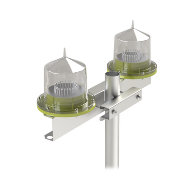 Lámpara Doble de Obstrucción Tipo L-810/ Autónoma (sistema solar incluido)/ Luz fija o Intermitente.