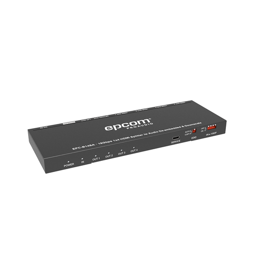 Splitter HDMI 1x4 | 4K@60Hz | Extractor de Audio | Down Scaler | HDR  4:4:4 | EDID | 18Gbps