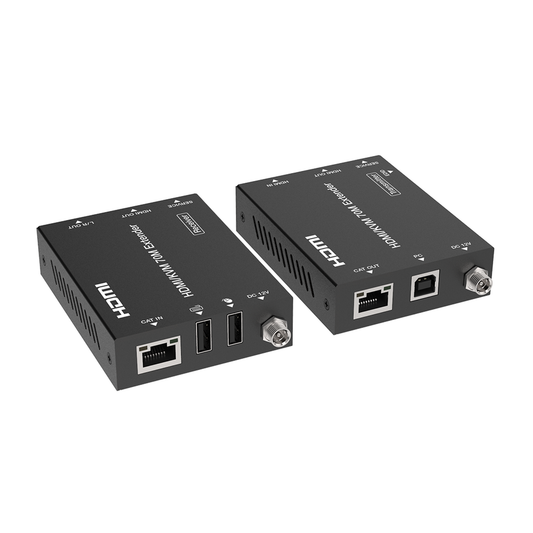 Kit Extensor HDMI con KVM | 70m | 4K2K@60Hz | 4:4:4 |  HDMI2.0b y HDCP 2.2 | Salida de Audio 3.5mm | Admite PoC | Admite USB 1.1