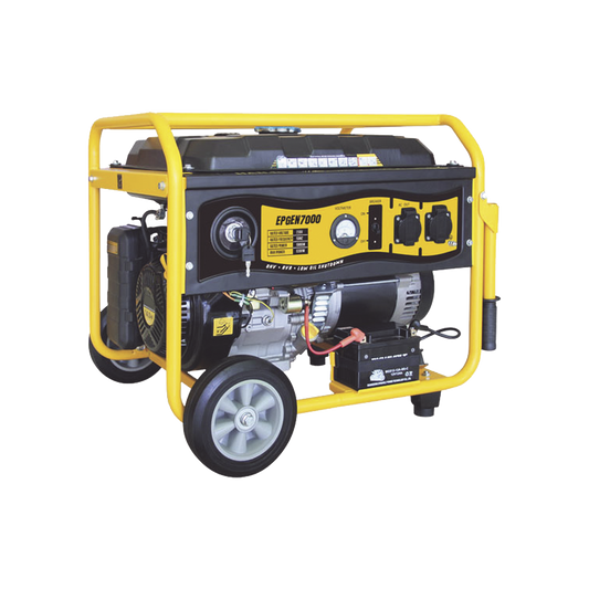 Generador a Gasolina / Planta de Emergencia con Encendido Automático, 6.5KW, 220Vac 2 Fases, Jaula con Ruedas para Fácil Traslado