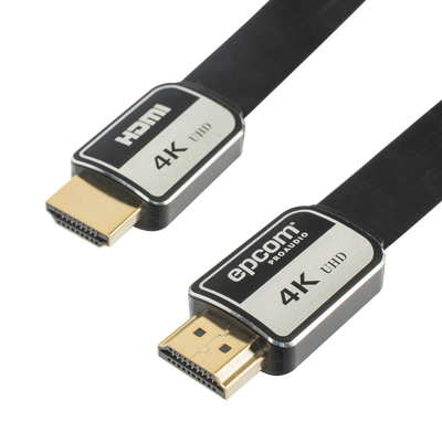 Cable HDMI de 1m | Alta Definición | Version 2.0 | Alta velocidad 18Gbps | 4K@60Hz | Conectores Chapados en Oro | Tipo Plano