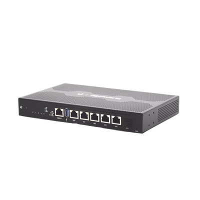 EdgeRouter 6 PoE pasivo 24 V, con 5 puertos 10/100/1000 Mbps + 1 puerto SFP, con funciones avanzadas de ruteo