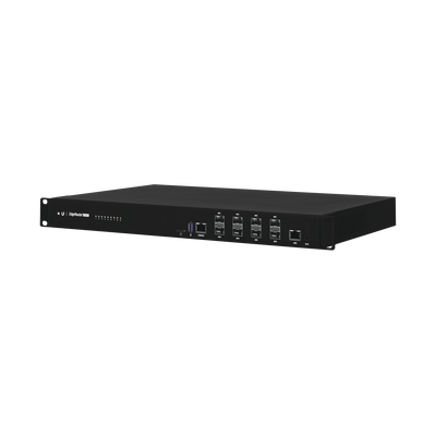 EdgeRouter INFINITY de 8 puertos SFP+ 10 G + 1 puerto RJ45 Gigabit, throughput 80 Gbps, 16 núcleos y 16 GB RAM , fuentes de alimentación modulares Hot-Swappable