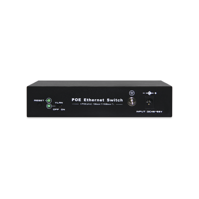 Switch PoE / 100 Metros PoE / 4 puertos 802.3af /at ( 60 W ) 10/100 Mbps + 1 puerto uplink