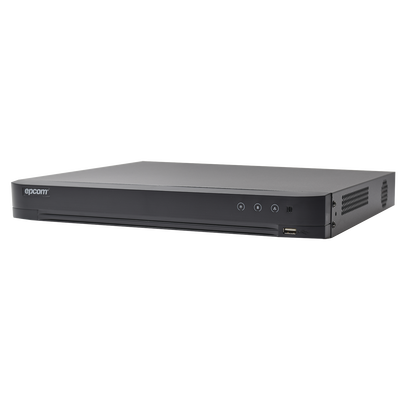 DVR 8 Megapixel / 8 Canales 4K TURBOHD + 8 Canales IP / 1 Bahía de Disco Duro / 4 Canales de Audio / 8 Entradas de alarma / Vídeoanálisis