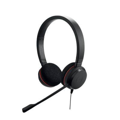 Jabra Evolve 20 Duo con conexión USB, micrófono con cancelación de ruido de última generación, configuración Plug and Play, Certificación Microsoft Teams (4999-823-109)