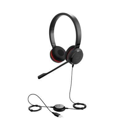 Jabra Evolve 20SE STEREO con conexión USB, micrófono con cancelación de ruido de última generación, configuración Plug and Play, Certificación Microsoft Teams (4993-823-309)