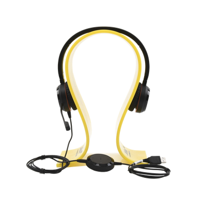 Jabra Evolve 30 Duo con conexión USB / 3.5mm, micrófono con cancelación de ruido y controlador en el cable con botones e indicadores LED (5399-823-309)