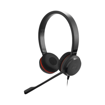 Jabra Evolve 30 Duo con conexión USB / 3.5mm, micrófono con cancelación de ruido y controlador en el cable con botones e indicadores LED (5399-829-309)