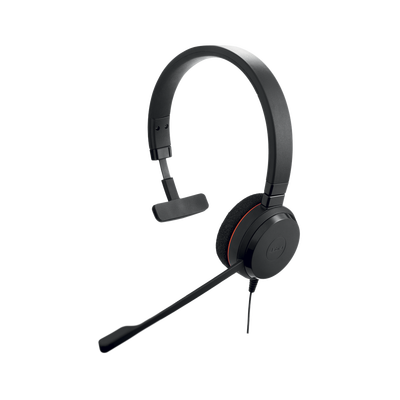 Jabra Evolve 30 Mono con conexión USB / 3.5mm, micrófono con cancelación de ruido y controlador en el cable con botones e indicadores LED, Certificación Microsoft Teams (5399-823-309)