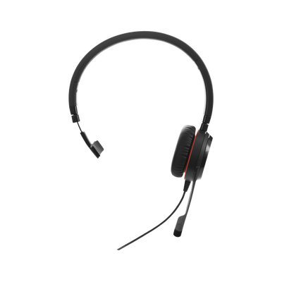 Jabra Evolve 30 Mono con conexión USB / 3.5mm, micrófono con cancelación de ruido y controlador en el cable con botones e indicadores LED, Certificación Microsoft Teams (5399-823-309)