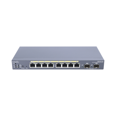 Switch PoE Administrable de 8 puertos Gigabit 802.3 af de 61.6 W y Controlador para 50 Puntos de Acceso Serie Neutron/EnTurbo.