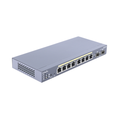 Switch PoE Administrable de 8 puertos Gigabit 802.3 af de 61.6 W y Controlador para 50 Puntos de Acceso Serie Neutron/EnTurbo.