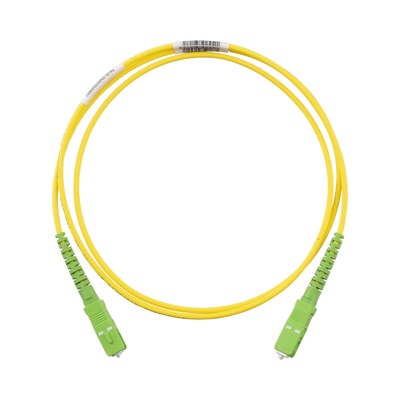 Jumper de Fibra Optica Monomodo 9/125 OS2, SC/APC-SC/APC Simplex, OFNR (Riser), Color Amarillo, 1 Metro