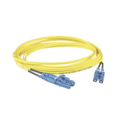 Jumper de Fibra Optica Monomodo 9/125 OS2, LC-LC Duplex, LSZH, Color Amarillo, 1 Metro