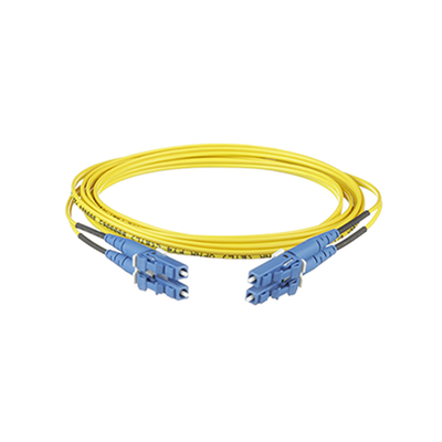 Jumper de Fibra Optica Monomodo 9/125 OS2, LC-LC Duplex, OFNR (Riser), Color Amarillo, 5 Metros