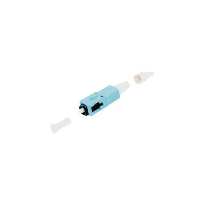 Conector de Fibra Óptica pre-pulido LightBow SC Simplex, multimodo 50/125 (OM3/OM4), re-terminable, color Aqua