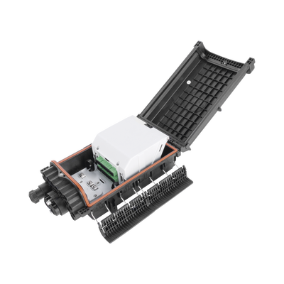 Caja de Distribución de Fibra Óptica para 48 empalmes con 16 acopladores SC/APC, enterrado directo, IP68