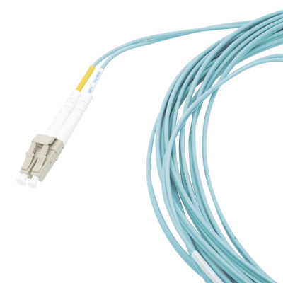 Jumper de Fibra Óptica Multimodo 50/125 XGLO OM3, LC-LC Duplex, OFNR, Color Aqua, 7 Metros