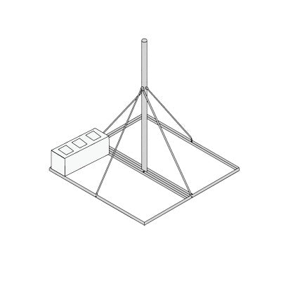 Montaje No penetrante de Techo con Mástil pregalvanizado de 1.25" diam. 1.5 m altura.