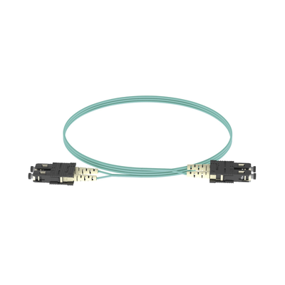 Jumper de Fibra Optica Multimodo 50/125 OM3, SC-SC Duplex, OFNR (Riser), Color Aqua, 2 Metros