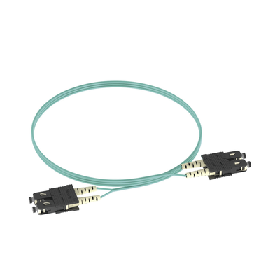 Jumper de Fibra Optica Multimodo 50/125 OM3, SC-SC Duplex, OFNR (Riser), Color Aqua, 2 Metros